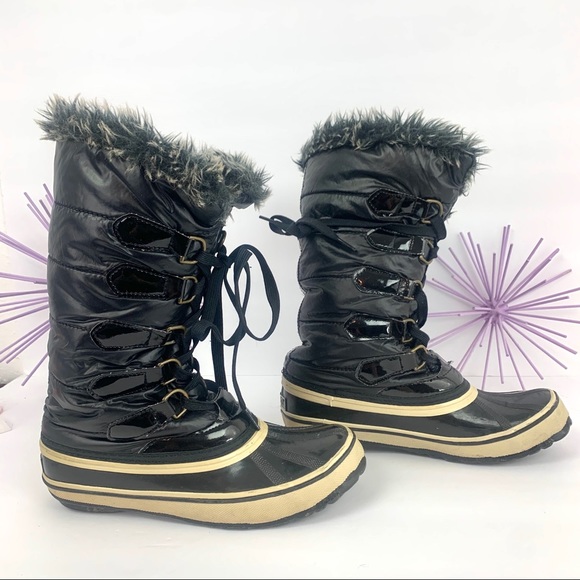 Sporto Wendy / Black Cream Puffer Lace Up Faux Fur - Picture 4 of 8